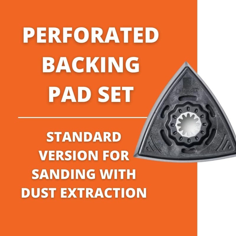 Fein Starlock Triangular Backing Pad Set with Hook & Loop Attachment - Plastic Plate for Scratch-Free Sanding, Perforated, Standard Version, 3-1/8" Edge Length, 2-Pack - 63806136220 - Image 3